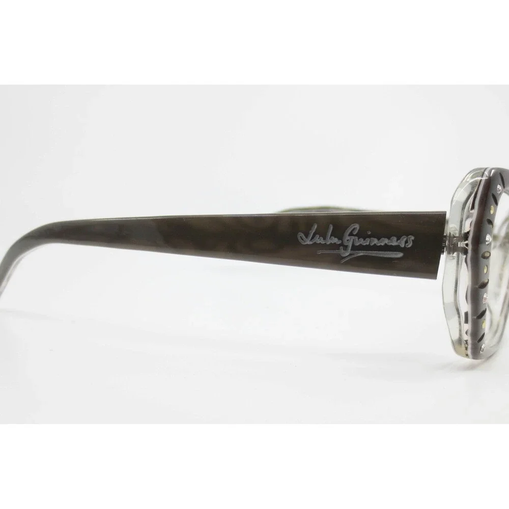 Lulu Guinness L714 Eyeglasses Gray Crystal Cat Eye Frames 52-15-135 Be A Glamour